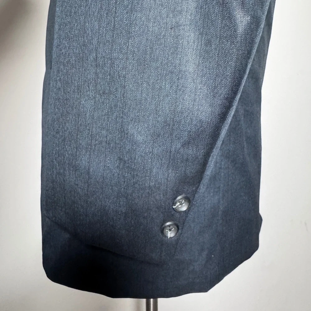 1970s Fashion Park Blazer Jacket Mens 44R Blue Sharkskin Vintage USA Made